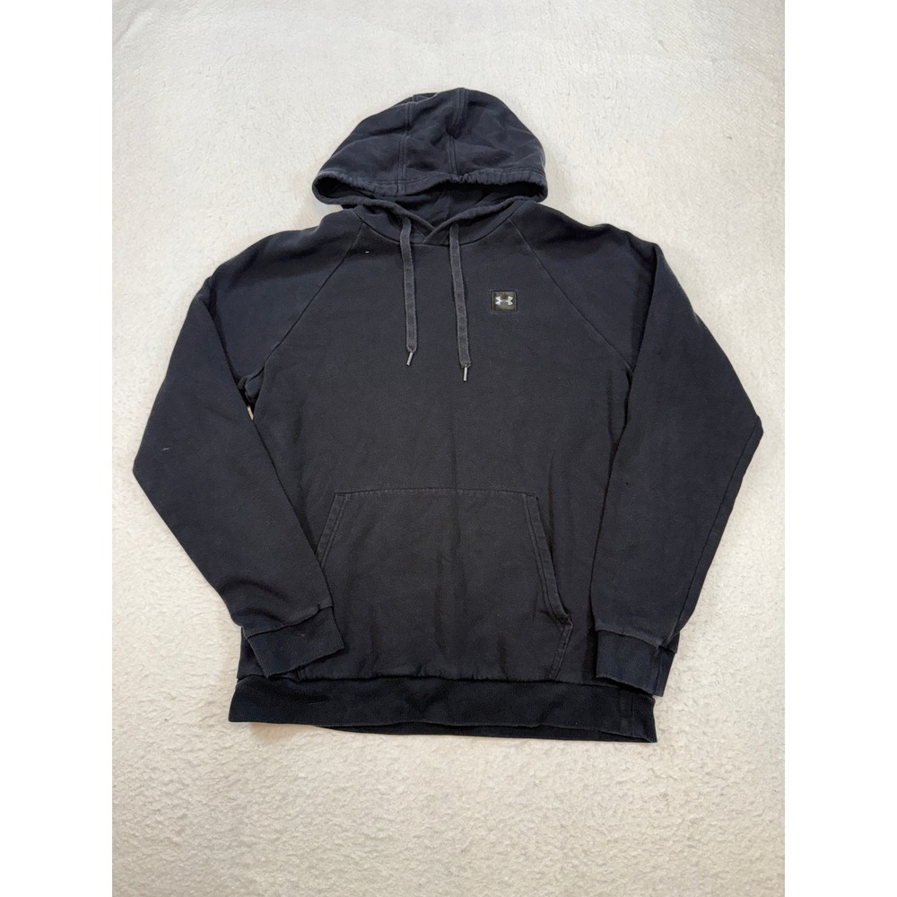 Under Armour Mens Rival Fleece Hoodie Black Pullover Sweatshirt Large 1357092